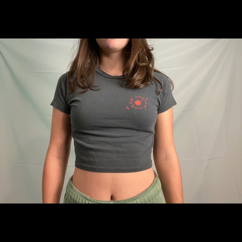 Grey cropped top from urban outfitters